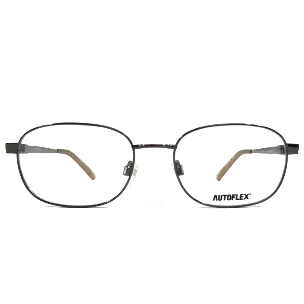Autoflex Eyeglasses Frames LONG RUN 033 Gunmetal Gray Oval Wire Rim 53-15-140